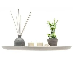 Atmosphera Accent Žvakidė ir smilkalų žvakidė, medinė lėkštė su dekoratyviniu akcentu
