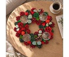 Home Styling Collection Advento vainikas su 4 žvakidėmis ir kankorėžiais, Ø 34 cm
