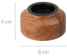 Home Styling Collection Akacijos medžio žvakių laikiklis, 8 x 4 cm