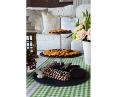 Excellent Houseware Akmens juoda serviravimo lėkštė 3 aukštų 31 cm