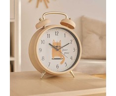 Home Styling Collection BUDZIK DLA DZIECI Z MOTYWEM ZWIERZĘCYM KOTEK Ø 24 CM ORANŽINĖ