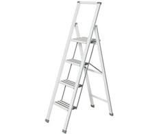 Aliuminio ladder, 4-step - baltas, WENKO