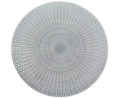 Apsauginis kilimėlis, dekoratyvinis stalo kilimėlis - sidabrinis, Ø 41 cm, ZELLER