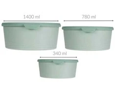 Excellent Houseware Puikios namų apyvokos reikmenų pakuotės su plastikiniais maisto indeliais, 3 skirtingų dydžių vienetai