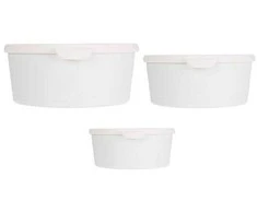 Excellent Houseware Puikios namų apyvokos reikmenų pakuotės su plastikiniais maisto indeliais, 3 skirtingų dydžių vienetai