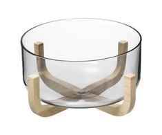 Secret De Gourmet ARHA salotų dubuo, 24 cm stiklas, su mediniu stovu