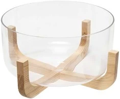 Secret De Gourmet ARHA stiklinis salotų dubuo mediniu pagrindu, Ø 28 cm