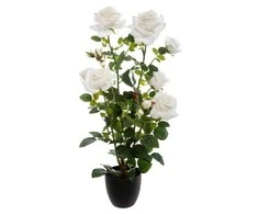 Atmosphera Dirbtinis augalas vazone BUSH Roses, 74 cm, baltas