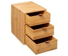 5five Simply Smart Bamboo Bambuko laikiklis kosmetikai, 3 stalčiai