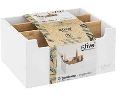 5five Simply Smart Bamboo Bambuko organizatorius kosmetikai, 5 skyreliai