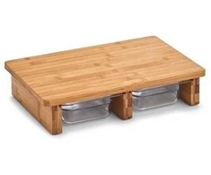Zeller Bamboo Bambuko pjaustymo lenta su padėklais, pjaustymo lenta, virtuvės lentos, medinės pjaustymo lentos, virtuvės reikmenys, bambuko pjaustymo lenta
