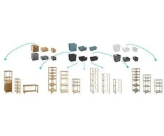 5five Simply Smart Bamboo Bambuko pluošto vonios lentyna su skalbinių krepšeliu, knygų lentyna su lentynomis, bambuko lentyna, atlenkiamas skalbinių krepšelis