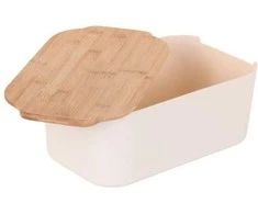 Vilde Bamboo Duonos dėžutė su bambukiniu dangteliu, 33 x 18,5 x 12 cm