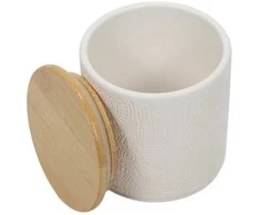 Nava Bamboo Keraminis indas su bambukiniu dangteliu, Ø 10 x 10,5 cm