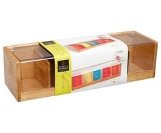 5five Simply Smart Bamboo Medinė arbatos dėžutė - 5 skyreliai, bambukinė