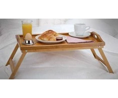 Excellent Houseware Bamboo Pusryčių padėklas, bambuko padėklas su kojelėmis 50x30 cm
