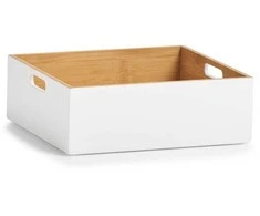Zeller Bamboo Sandėliavimo dėžutė, bambukinė, balta 30x27x10,5