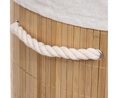 5five Simply Smart Bamboo Skalbinių krepšelis BAMBUKAS, apvalus su dangteliu, 48 l