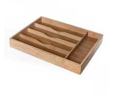 5five Simply Smart Bamboo Stalo įrankių dėžutė, stalčiaus papildymas - 5 skyriai, bambuko medis, 34 x 25 x 4,5 cm
