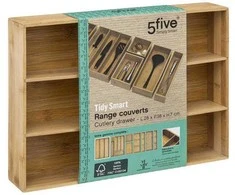 5five Simply Smart BAMBOO stalo įrankių tvarkyklė, 3 skyriai