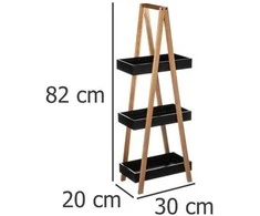 5five Simply Smart Bamboo Vonios lentyna 3 lygių bambukinė, vonios kabykla, juoda spalva