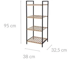 Bathroom Solutions Bamboo Vonios lentyna, 4 lygiai, bambukas, vonios tvarkyklė