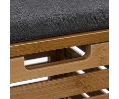 5five Simply Smart BAMBOO vonios taburetė su skalbinių krepšeliu, 2in1