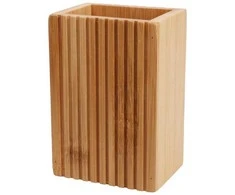 Bathroom Solutions Bamboo Bambuko dantų šepetėlio laikiklis, 9 x 7 x 12,5 cm