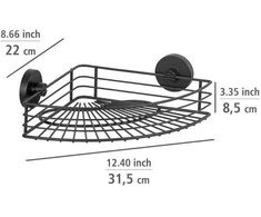 BARI Vacuum-Loc kampinė dušo lentyna, metalo sp., WENKO 24735100/59536
