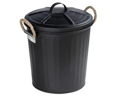 Vonios krepšelis su užvalkalu GARA, juodas, 6 l, WENKO