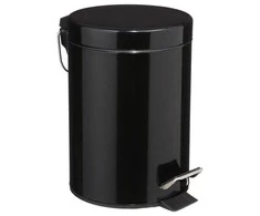5five Simply Smart Vonios kambario krepšelis Šiukšliadėžė Balta Kojos pedalas Aukštos kokybės Elegant 3 L juoda