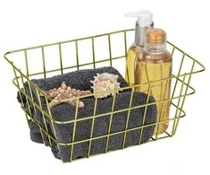 Bathroom basket VIANA auksinis, Wenko