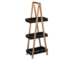 5five Simply Smart Bamboo Vonios lentyna 3 lygių bambukinė, vonios kabykla, juoda spalva
