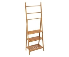5five Simply Smart Bamboo Vonios lentyna su 3 lentynomis ir rankšluosčių kabykla, 153 cm, bambukas