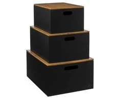 5five Simply Smart Bamboo BAVA bambukinio dangtelio dėžutės komplektas, 3 vnt.