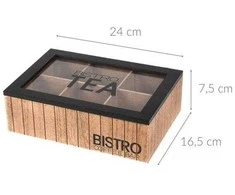 Vilde BISTROT Arbatos dėžutė 6 skyrių 24x16,5x7,5 cm