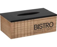 Neo BISTROT Servetėlių dėžutė - Juoda, MDF, 25 x 13.5 x 9 cm