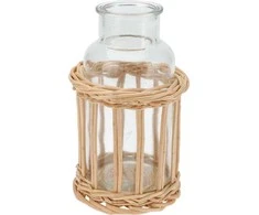 Home Styling Collection Dekoratyvinis buteliukas pintame krepšelyje