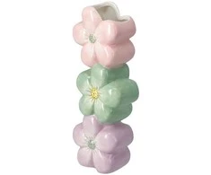 Home Styling Collection Keraminė dekoratyvinė vaza su gėlių motyvu BLOMMA, 23 cm