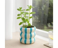 Home Styling Collection Keramikinė osłona na doniczkę w paski LINJE, 14 cm