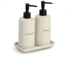 Zeller Keraminiai muilo ir losjonų dozatoriai BATH STYLE, 3 vnt