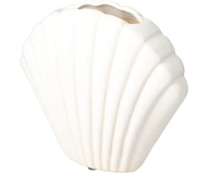 Home Styling Collection Ceramic vase in the shape of a shell, stoneware, baltas, 17 x 7.5 x 16.5 cm