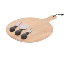 Excellent Houseware Sūrio lenta su peiliais bambukinė 4 vnt.