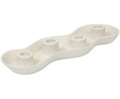 Žvakidė Atmosphera Cheri, keramika, L32 cm, balta