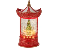 Mondex Kalėdinis karuselės su vandeniu ir blizgučiais, LED apšvietimas, 15,5 x 15,5 x 26 cm
