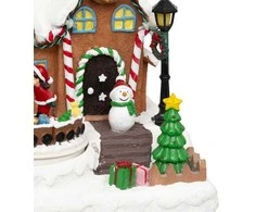 Fééric Lights and Christmas Kalėdinis peizažas, dovanų fabrikas, 23,2 x 24,5 cm, judantis su garsu