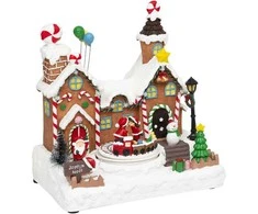Fééric Lights and Christmas Kalėdinis peizažas, dovanų fabrikas, 23,2 x 24,5 cm, judantis su garsu