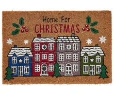 Home Styling Collection Kokoso pluošto kilimėlis su namo raštu, 59 × 39 cm