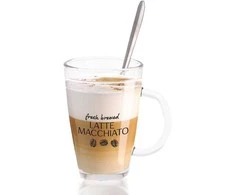 Excellent Houseware Stiklinės kavos latte su šaukštais 300 ml 2 vnt.