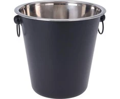Excellent Houseware Juoda plieno kibiras ledui, butelis šampano, vynas, spiritas ledui